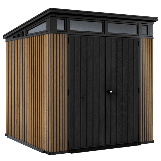 Keter Signature Venetian 7×7 – Caseta de jardín – Con puerta de doble hoja – 214x218x226 cm