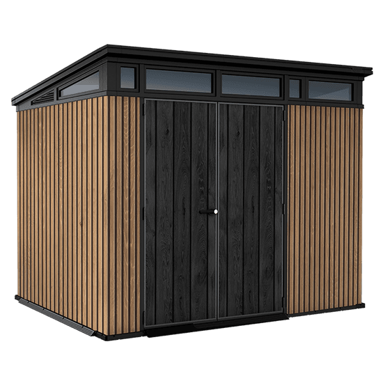 Keter Signature Venetian 9×7 – Caseta de jardín – Con puerta de doble hoja – 277x218x226 cm