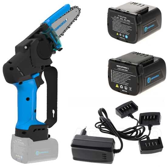 Podadora manual eléctrica a batería Campagnola T-Rex – 1 batería de 4 Ah + 1 batería de 2,5 Ah