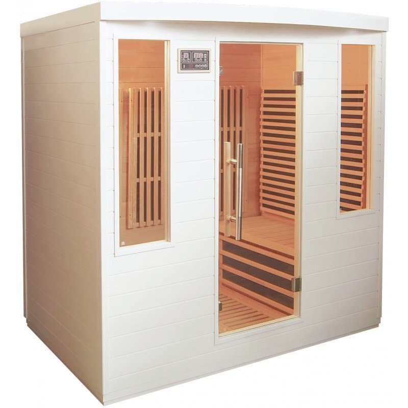 Infrarotsauna mit Carbonpaneelen, WeiĂ, 2600 W, 4 Sitze SNĂ