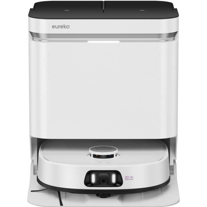 Aspirateur robot laveur - EUREKA - J15 Pro Ultra - 16 200 Pa - Eau chaude 75 °C - Moppe extensible FlexiMop - Blanc