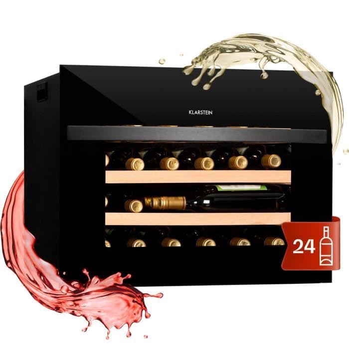Cave Ă vin - Klarstein - encastrable - Armoire Ă vin - 1 zone - Cave Ă vin encastrable - 51 L / 24 bouteilles - Noir