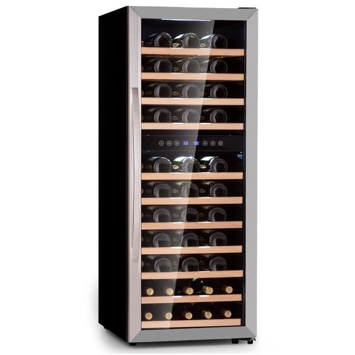 Cave à vin - Klarstein Vinamour 73 Duo - 2 zones - 192 L-73 bouteilles - 5-18°C - Écran tactile - Gris