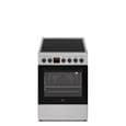 Cuisinière vitrocéramique CONTINENTAL EDISON CECV50FCS - 4 feux - L49.5 x H82.7 xP58 cm- Silver