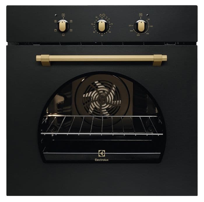 Electrolux Four Encastrable, Série 300, Classe énergétique A, 68L, Convection, AquaClean, Noir mat, Style rétro, FR53G