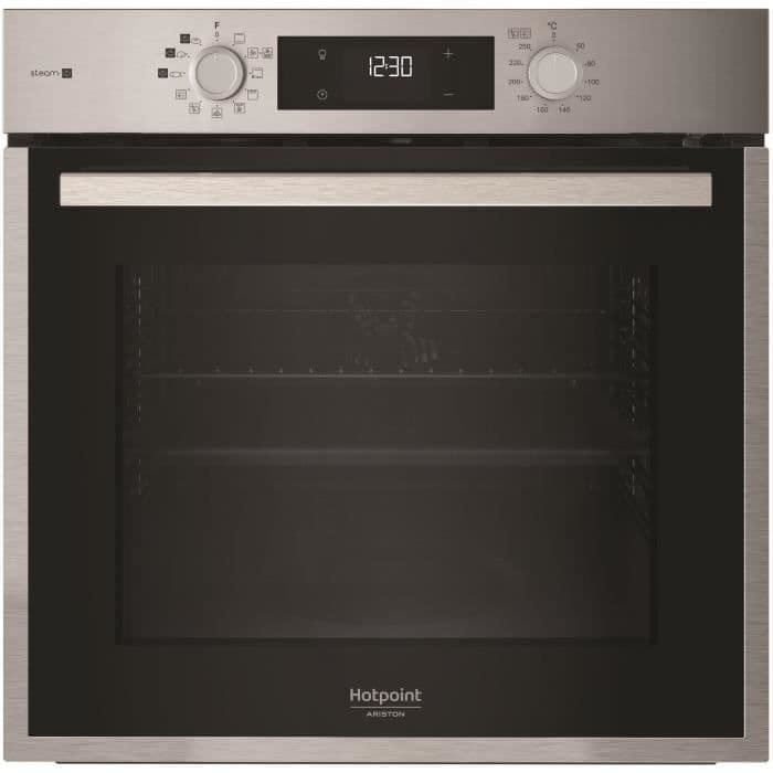 Four encastrable - Pyrolyse hydrolyse - Chaleur pulsée - HOTPOINT - HAO854PSX - Inox - 71 L - A++ - Fonction vapeur