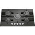Hotpoint FTGHG 751 D-HA(BK), Intégré, Cuisinière à gaz, Noir, Fonte, Méthane, Rotatif