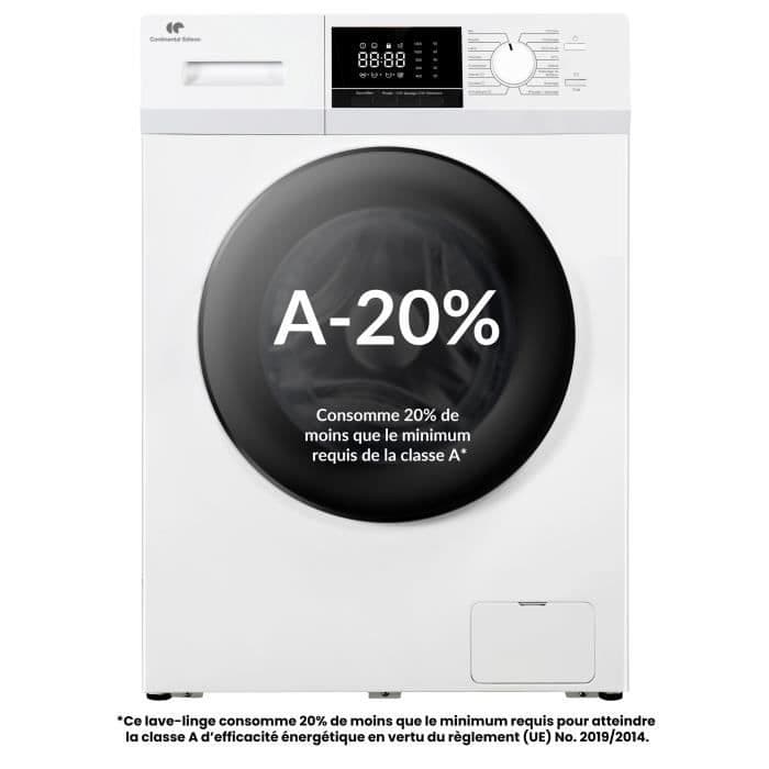 Lave-linge hublot - CONTINENTAL EDISON - CELL12140IWP - 12kg - Induction - 60 cm - 1400 trs/min - Blanc