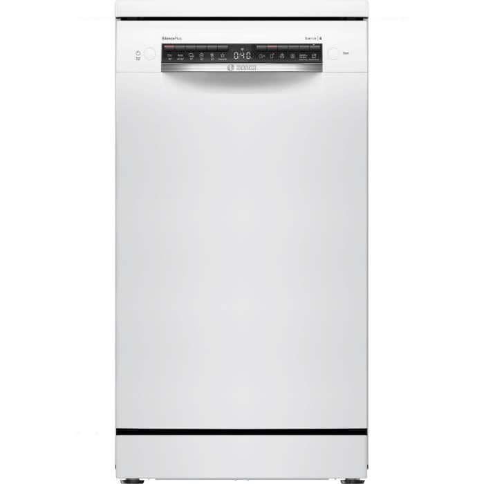 Lave-vaisselle pose libre BOSCH SPS4EMW24E SER4 - 10 couverts - Induction - L45cm - 44 dB - Classe C - tiroir à couverts - Blanc