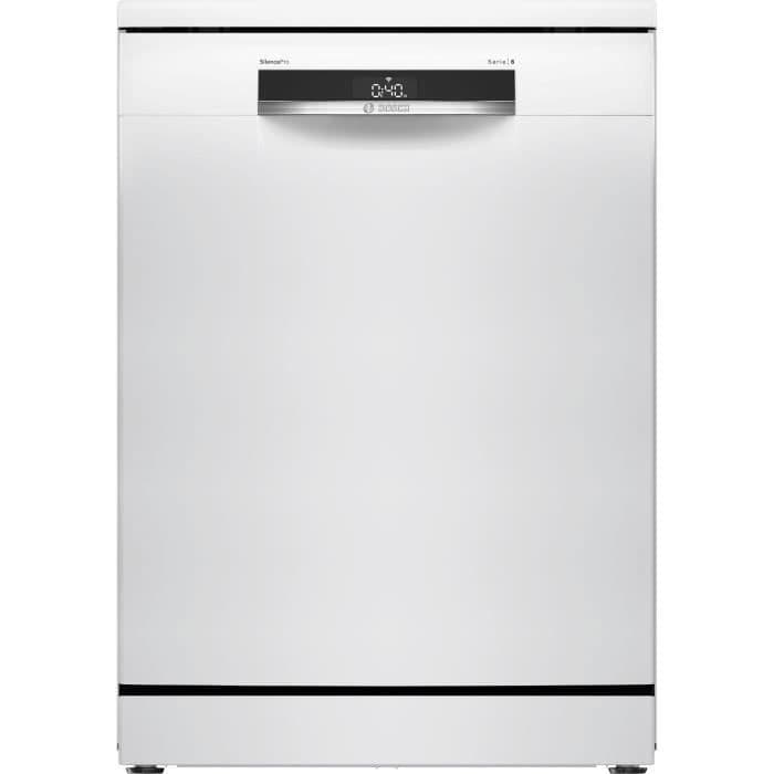 Lave-vaisselle pose libre BOSCH SSMS6ZCW12F SER6 - 14 couverts - Induction - L60cm - 38 dB - tiroir Ă couverts - Blanc