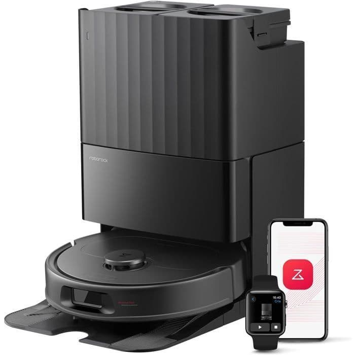 Roborock QV 35S Aspirateur Robot, 10000 pa, Double Anti-Enchevêtrement,Relevables 10mm, RéActive & Navigation PreciSense LiDAR Noir