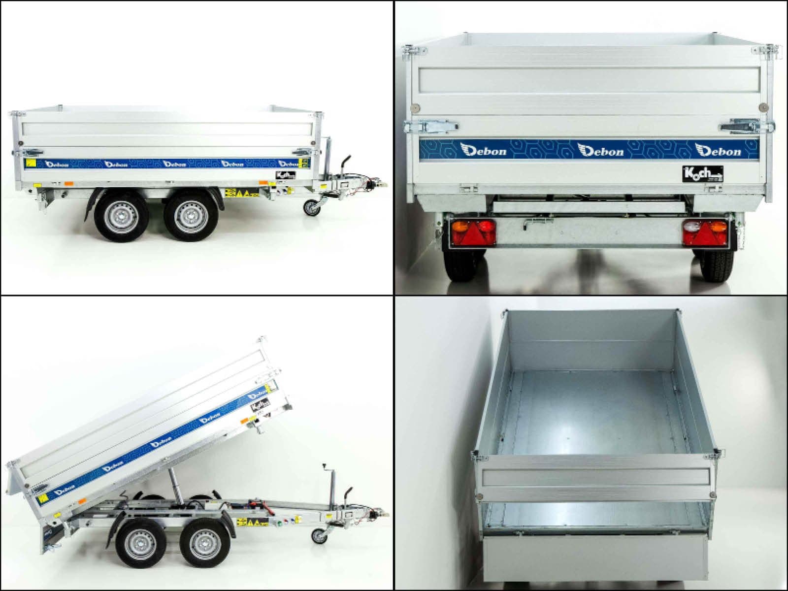 Debon Dreiseitenkipper 180×306 2,6t – E-Pumpe – BWA Neufahrzeug