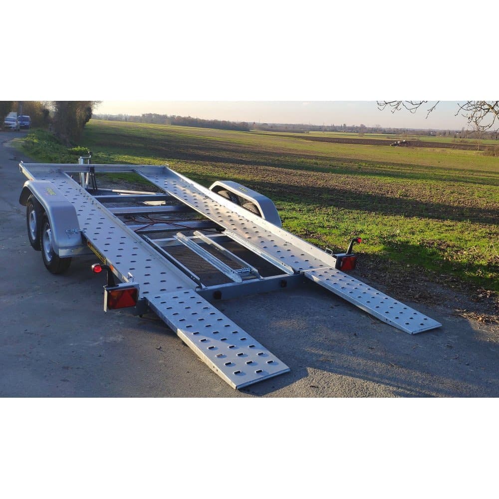 Kippbarer Autotransportanhänger 2700 kg â Plattform 400 Ă 190 cm â Doppelachse