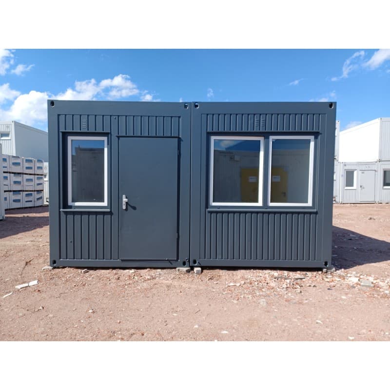 Bürocontainer DUO 30 m² mit Bad & WC, große Panoramafenster, zahlreiche Steckdosen