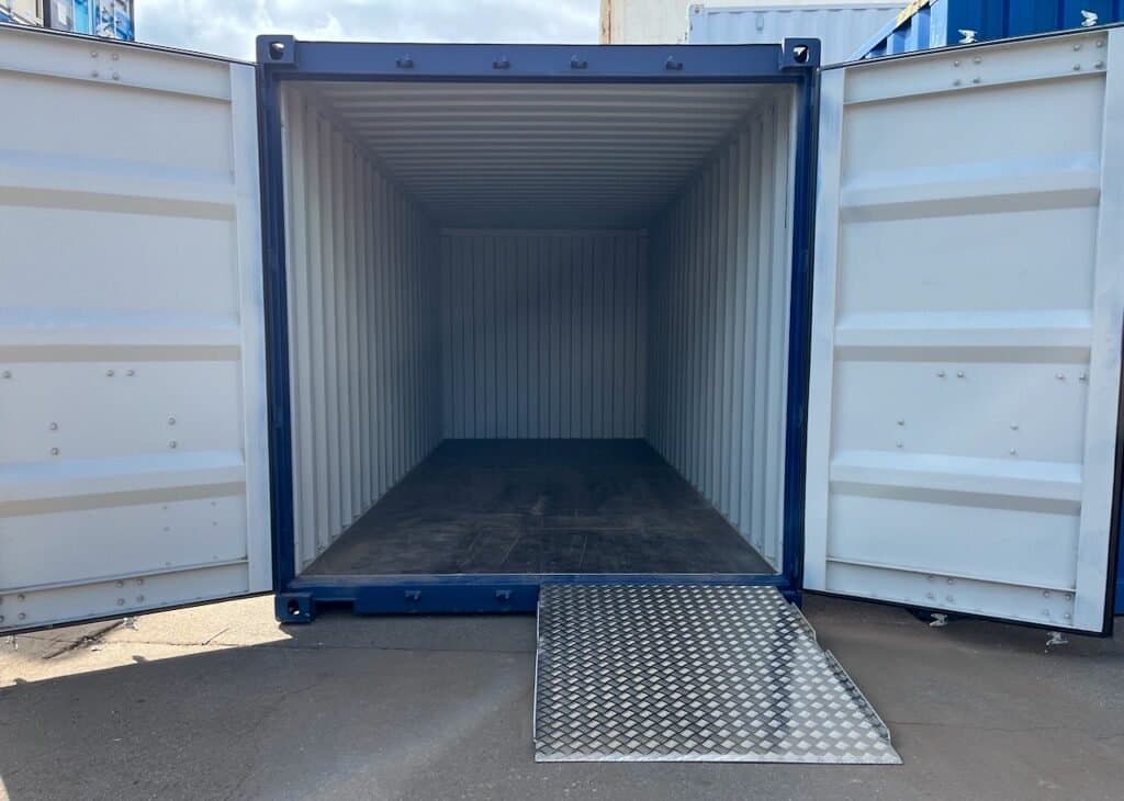 Container Verladerampe Aluminium 1500 kg – Breite Ausführung mit Seitenführung – Laderampe für Gabelstapler und Paletten
