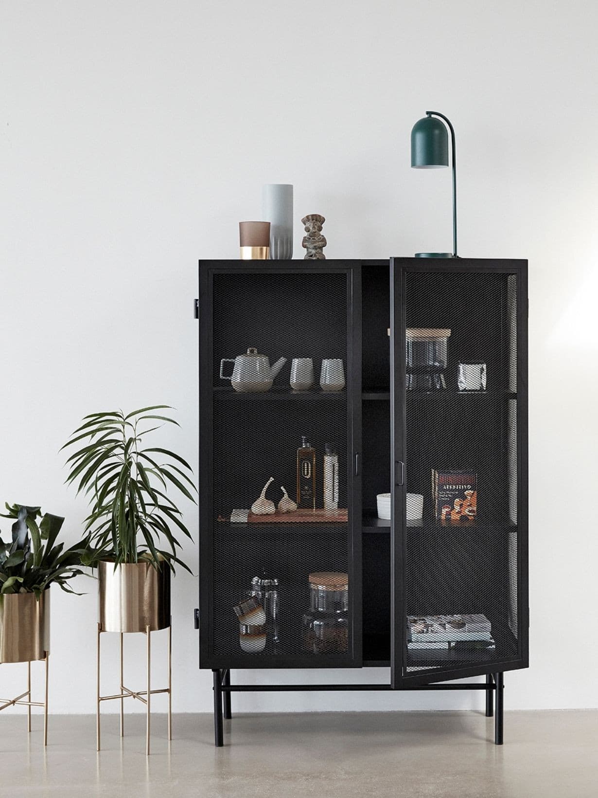 Lot de 2 cache-pots sur pied, Otta Laiton - Hübsch