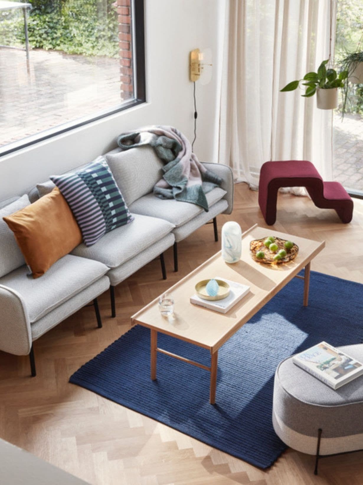 Pouf gris et sable, Norm - Hübsch