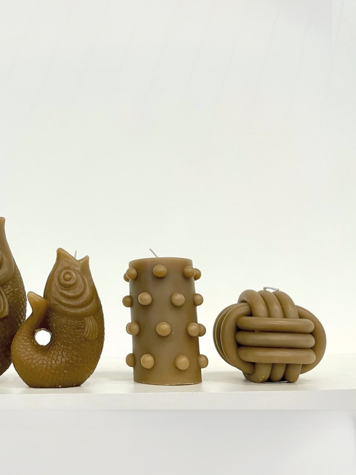 Bougie nœud en cire naturelle kaki - Opjet