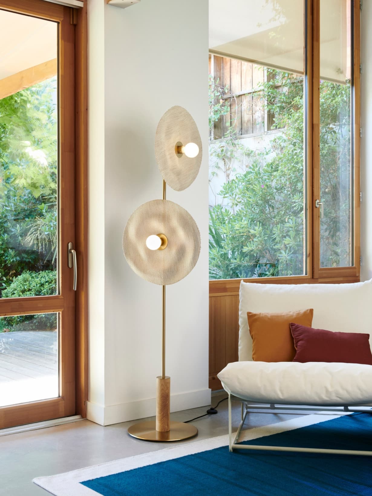 Lampadaire en métal laiton brossé, Rivage 2l L - Market Set