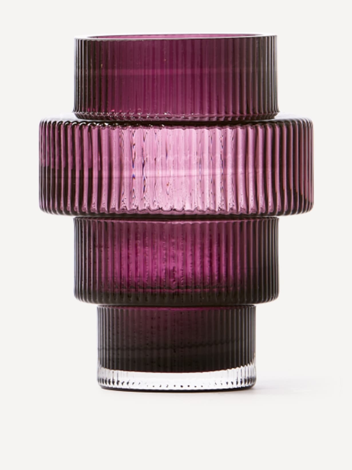 Bougeoir en verre soufflé, Steps Violet - Pols Potten