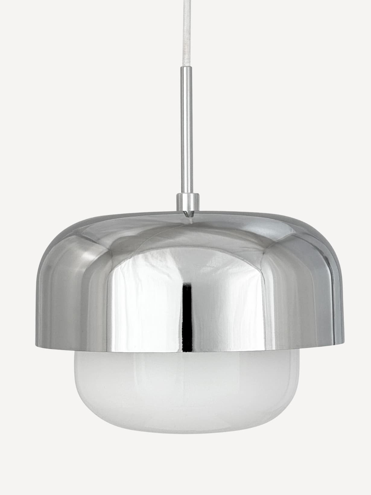 Suspension en verre et métal, Haipot Chromé - DYBERG