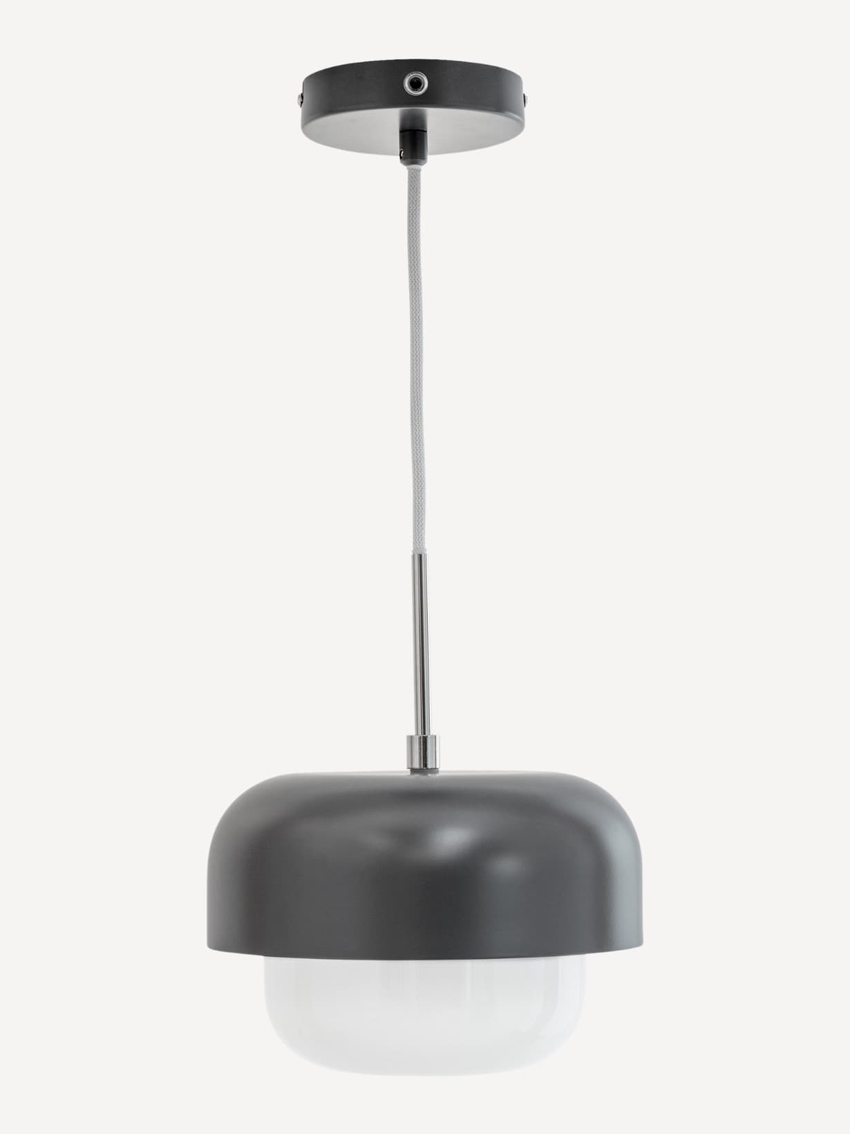 Suspension en verre et métal, Haipot Gris - DYBERG