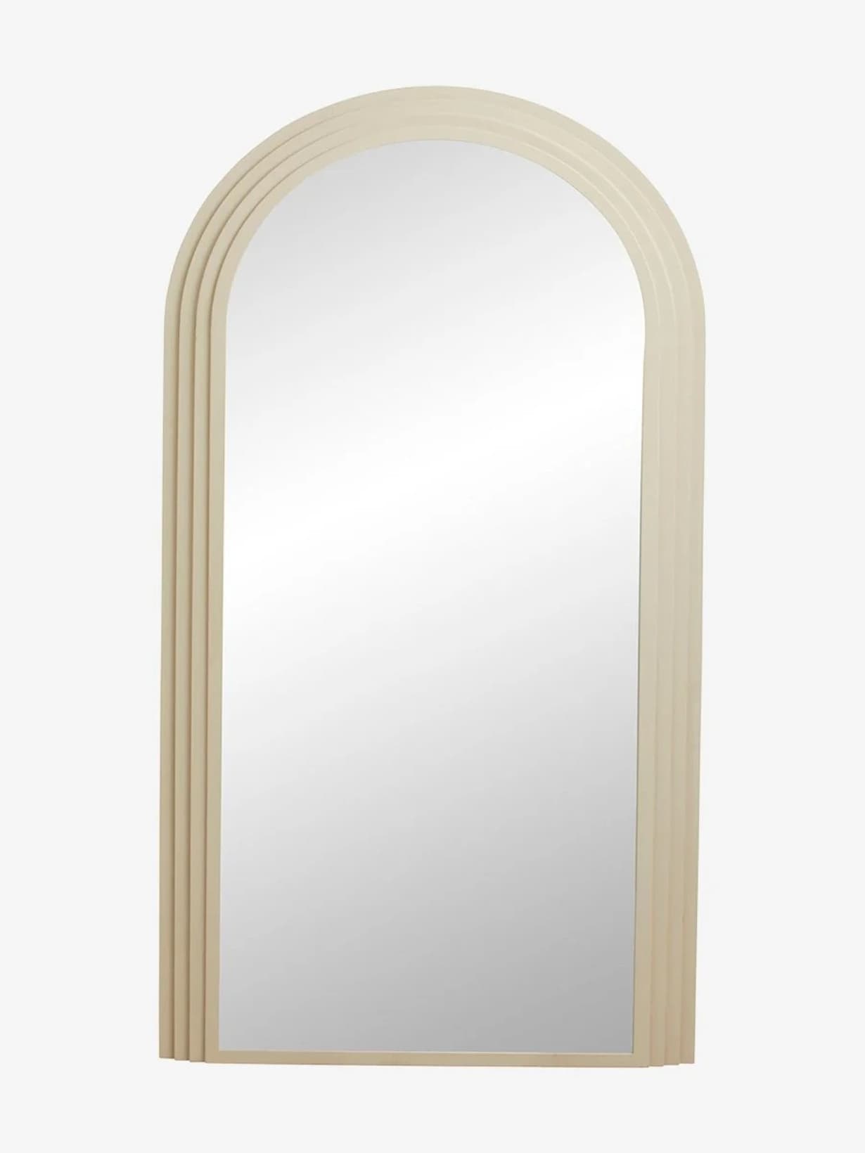 Miroir mural arrondi avec cadre en métal, Falco Beige - NORDAL