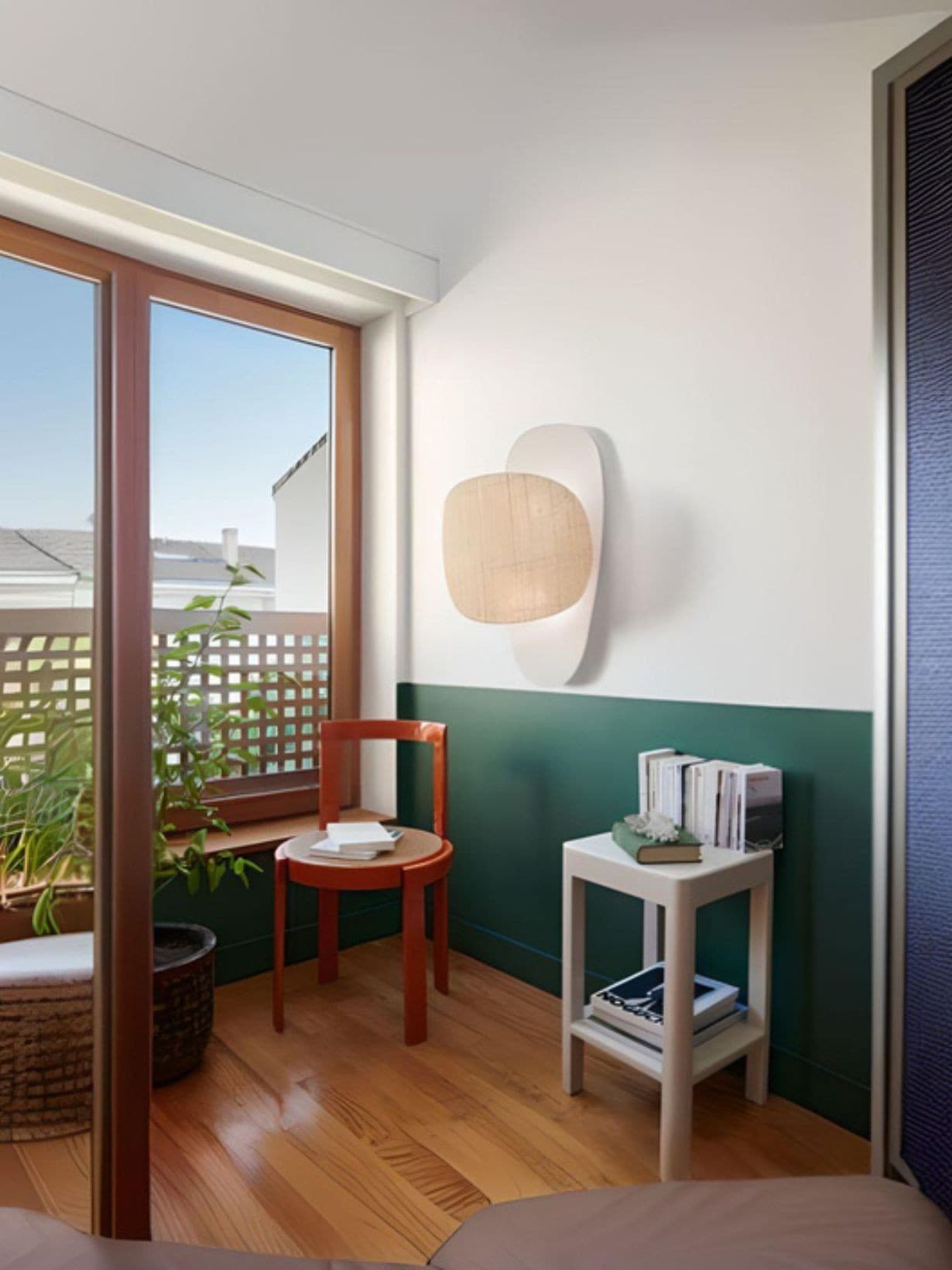 Applique murale 2 écrans, Screen 70's 2L Lin Bouleau / Raphia - Market Set