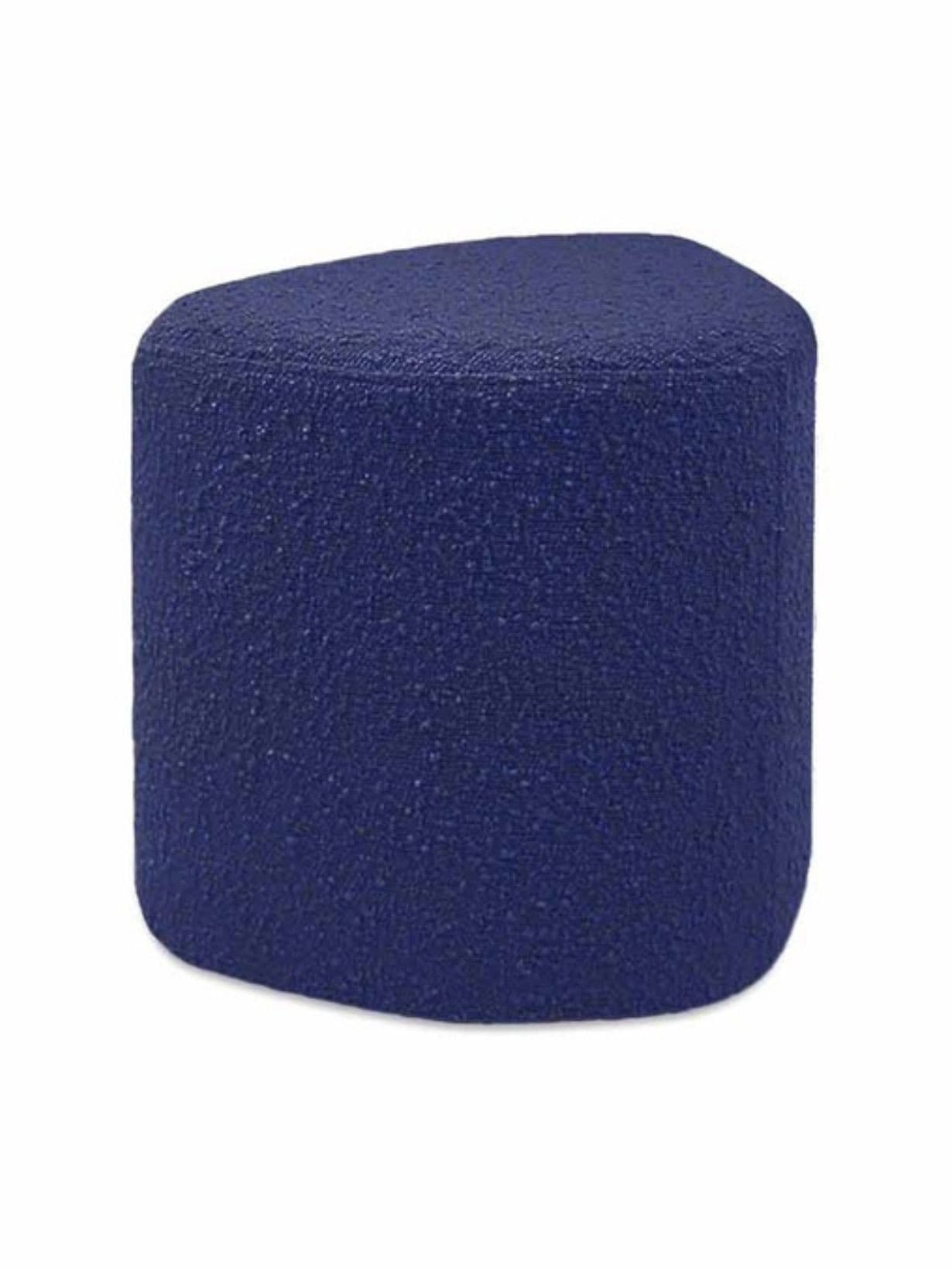Pouf en tissu bouclette, Eve Bleu foncé - Opjet