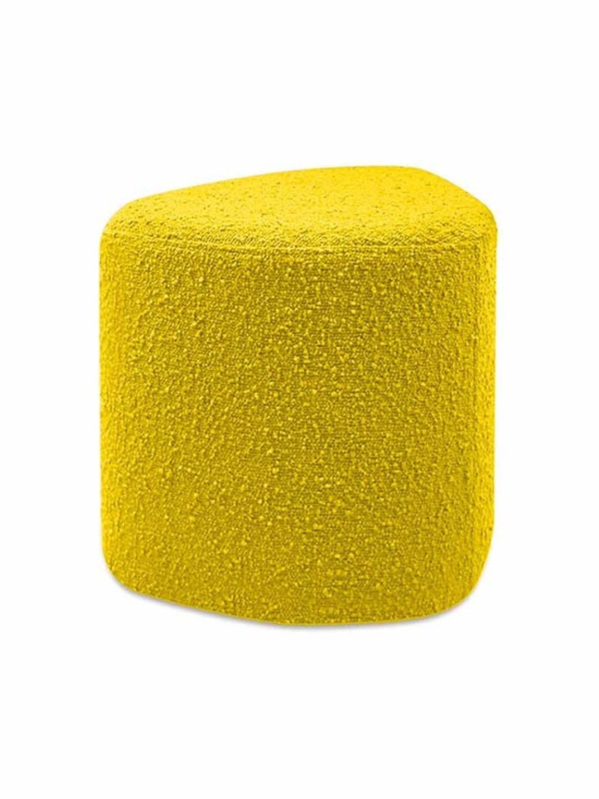 Pouf en tissu bouclette, Eve Jaune - Opjet