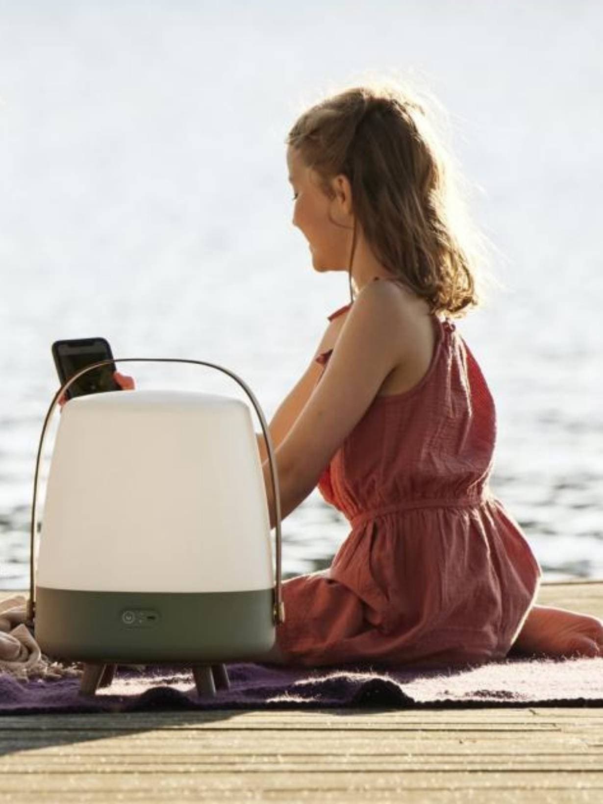 Lampe LED portable et enceinte sans fil, Lite-up Play Bleu pétrole - Kooduu