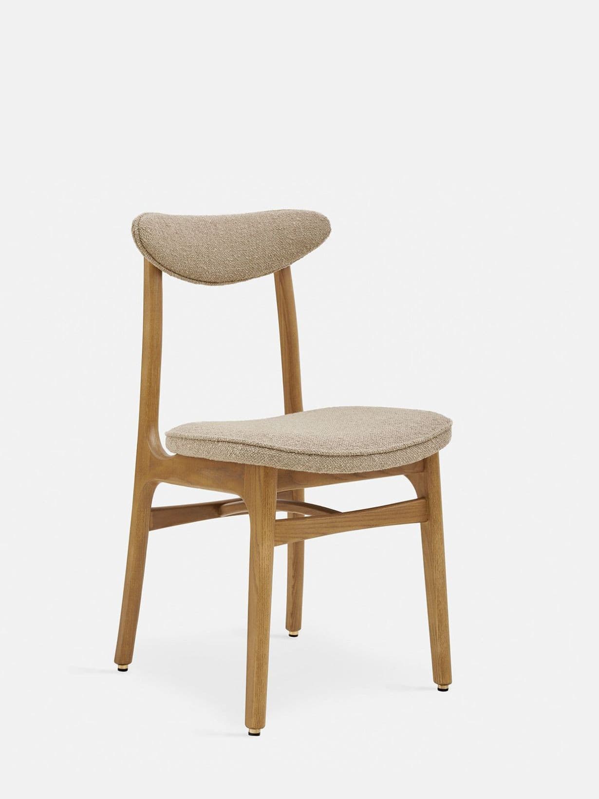 Chaise en frêne massif, Série 200-190 tissu bouclette Beige - 366 Concept