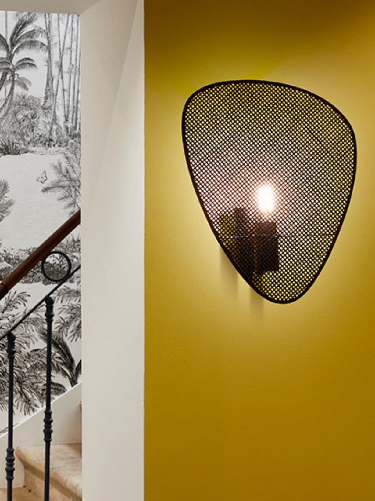 Applique murale en cannage noir, Single Screen - Market Set