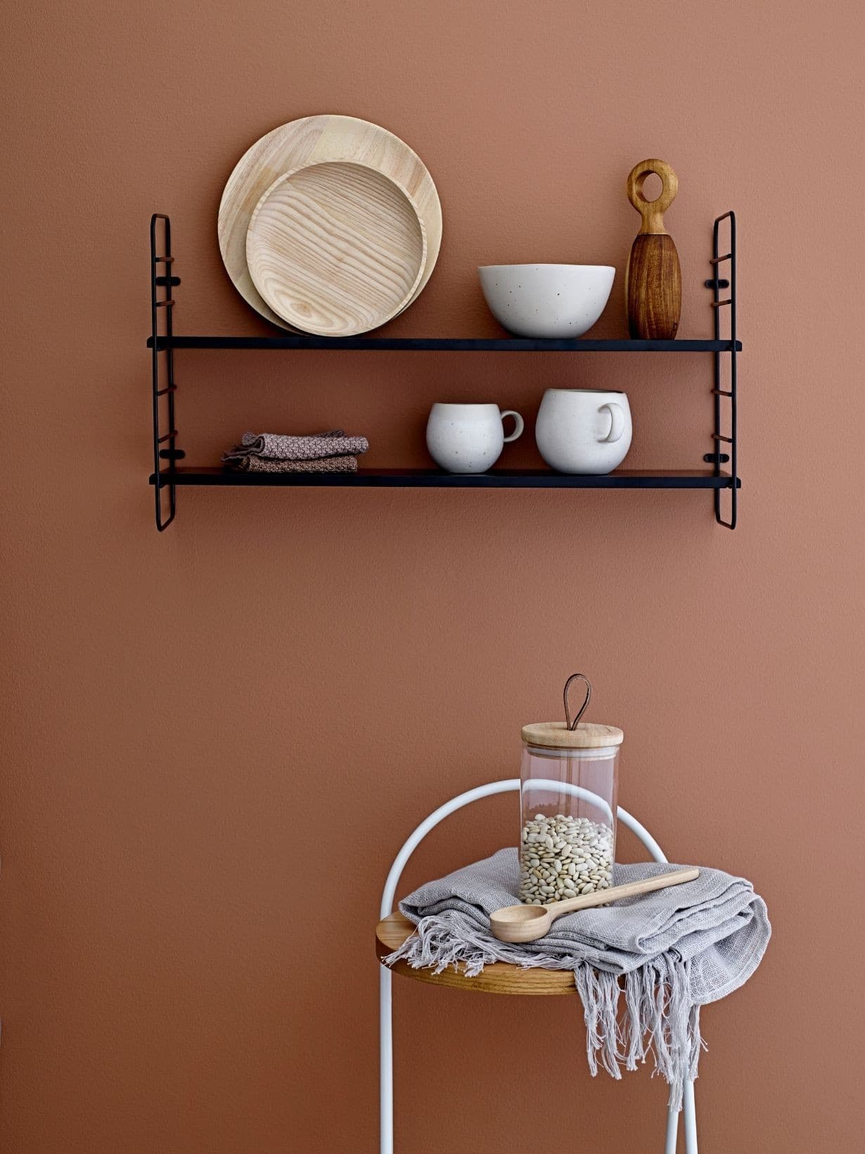 Étagère en bois noir ou blanc, North Noir - Bloomingville