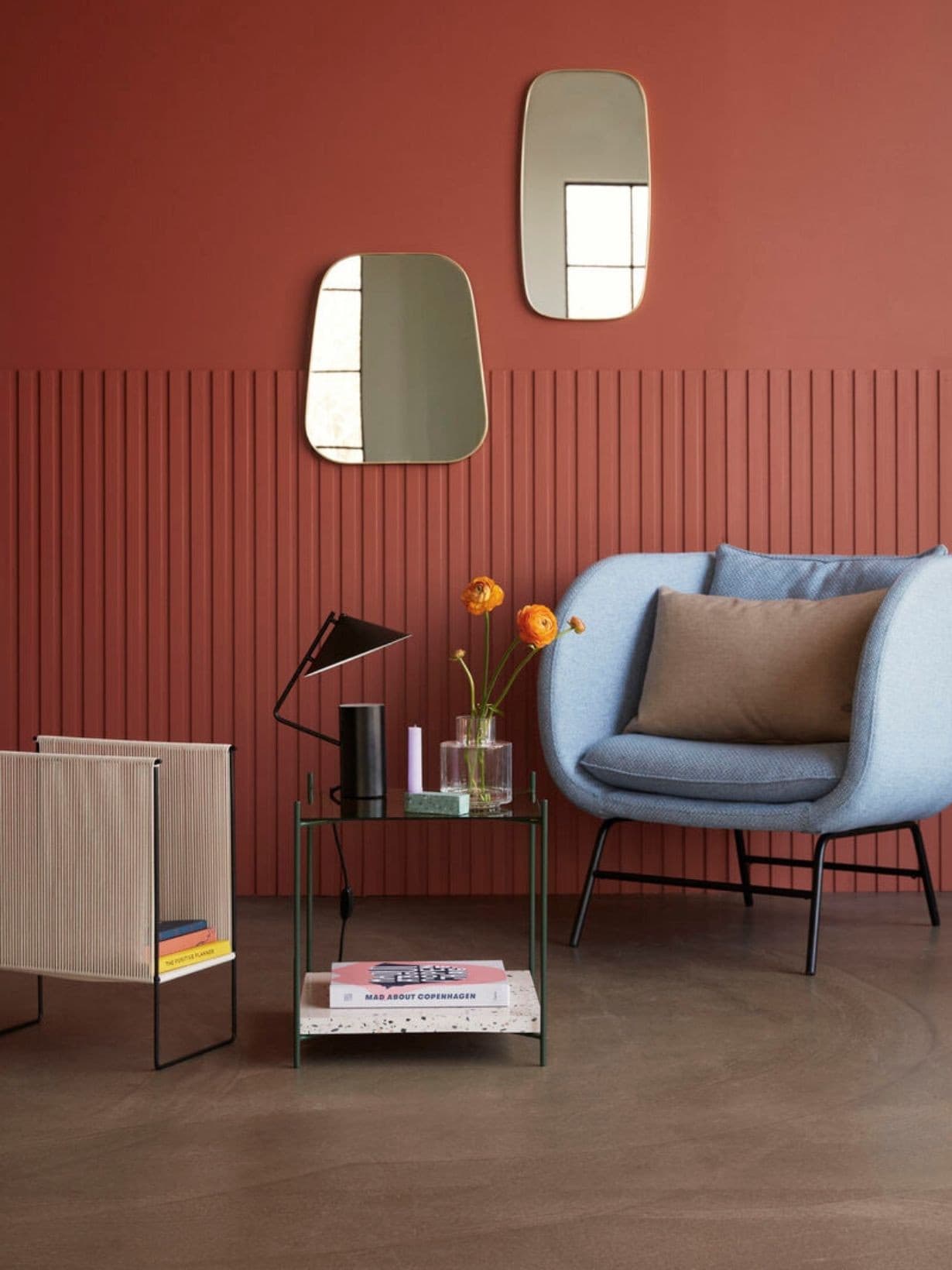 Table basse en terrazzo et métal vert, Britta - Hübsch