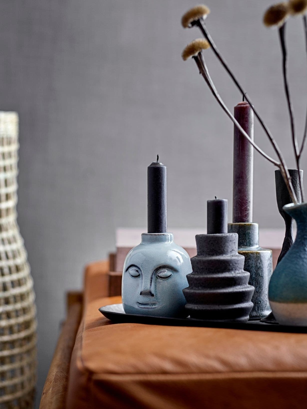 Bougeoir en grès vert, Eliot - Bloomingville