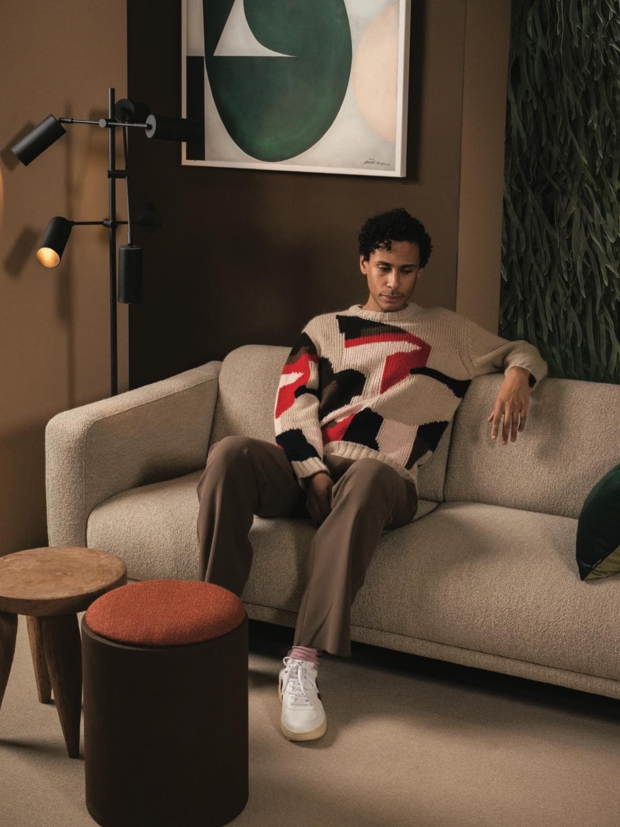 Canapé droit 2 places en tissu, Teddy Beige 2 places - Pols Potten