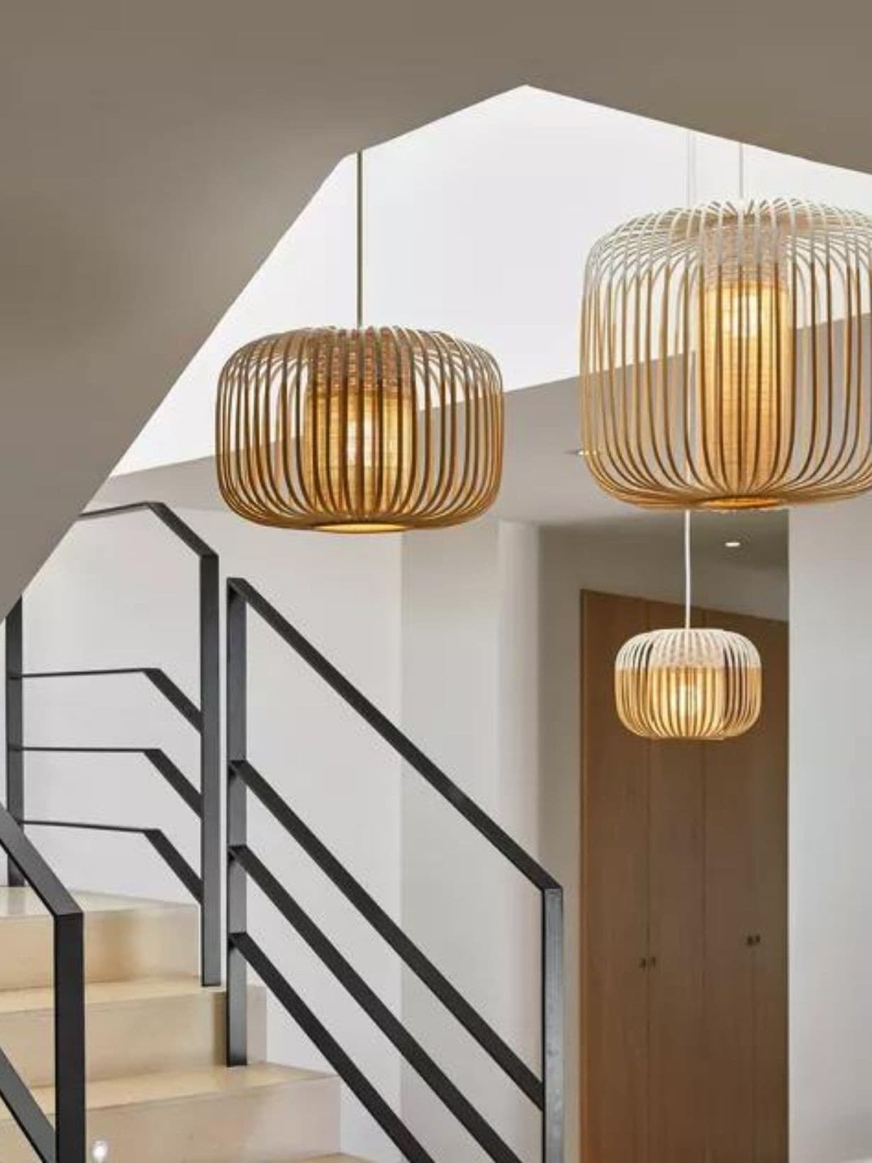 Suspension en bambou naturel 45 cm, Bamboo M Blanc - Forestier