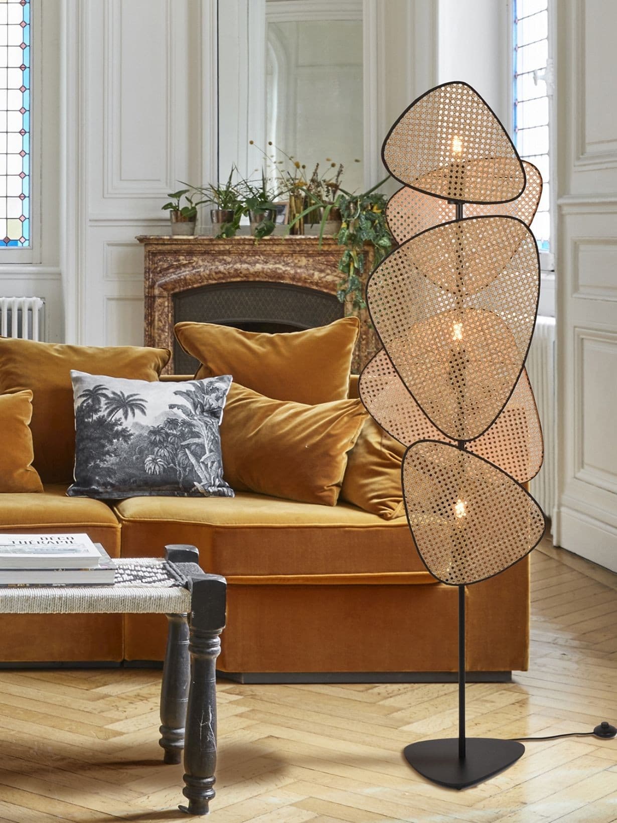 Lampadaire en cannage naturel, Screen Naturel - Market Set