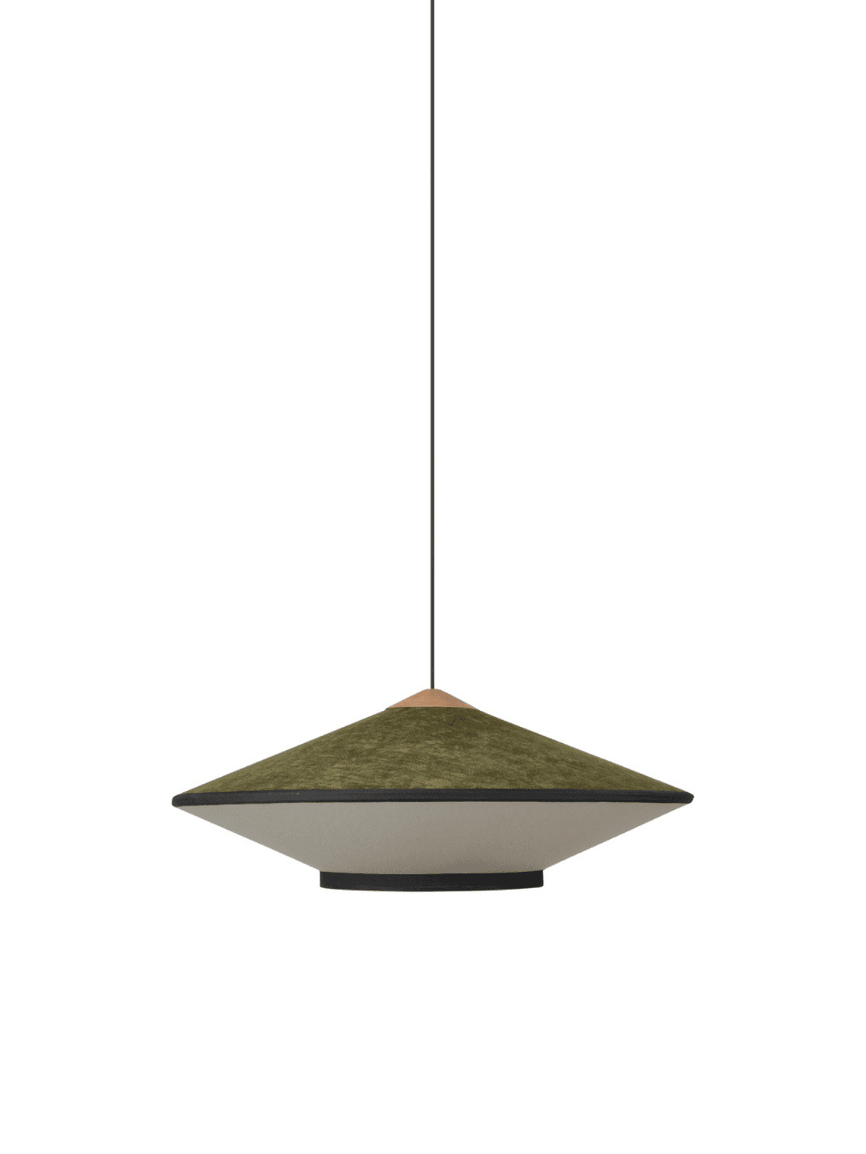 Suspension en velours et bambou, Cymbal M Vert - Forestier