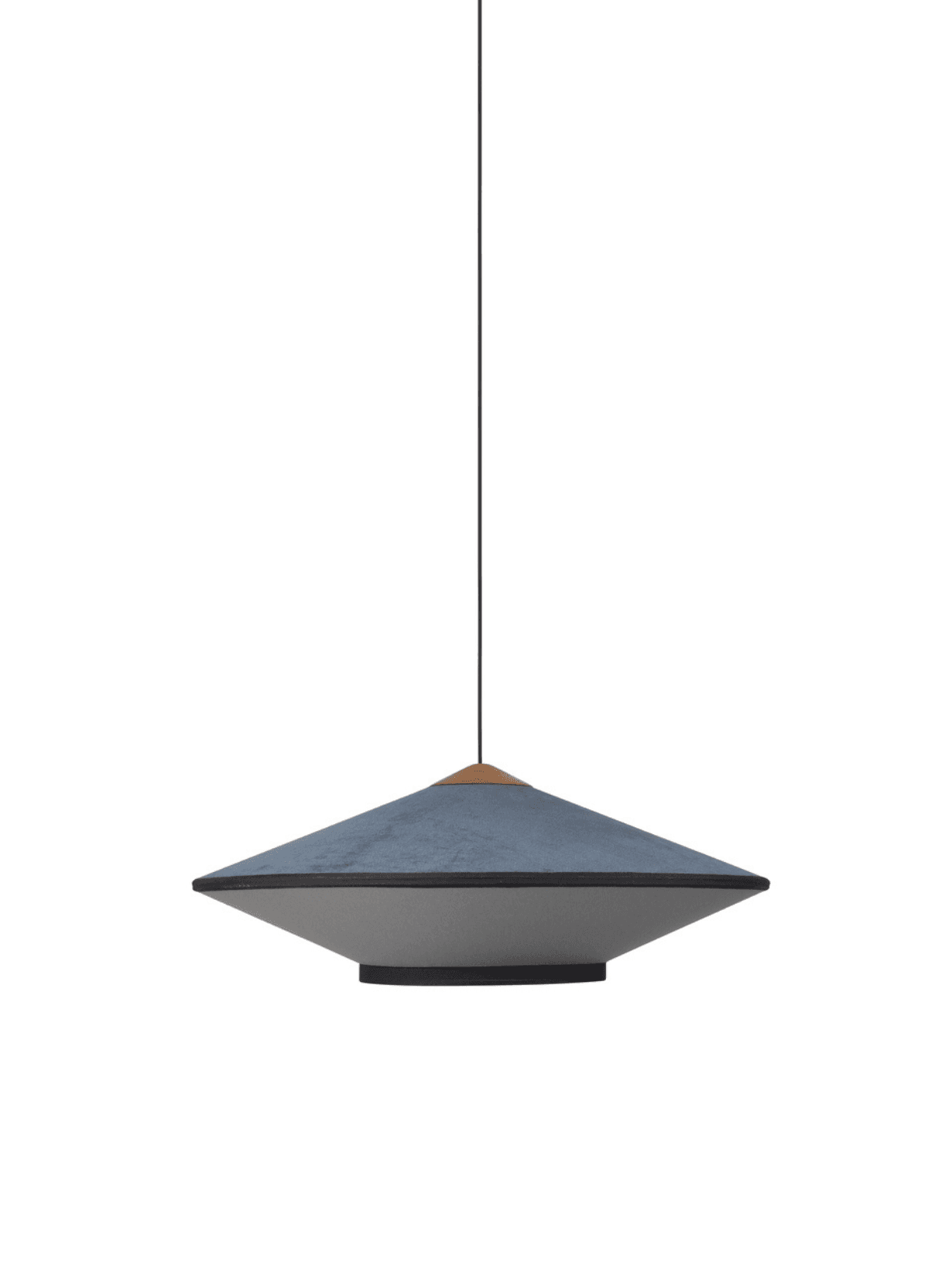 Suspension en velours et bambou, Cymbal M Bleu - Forestier