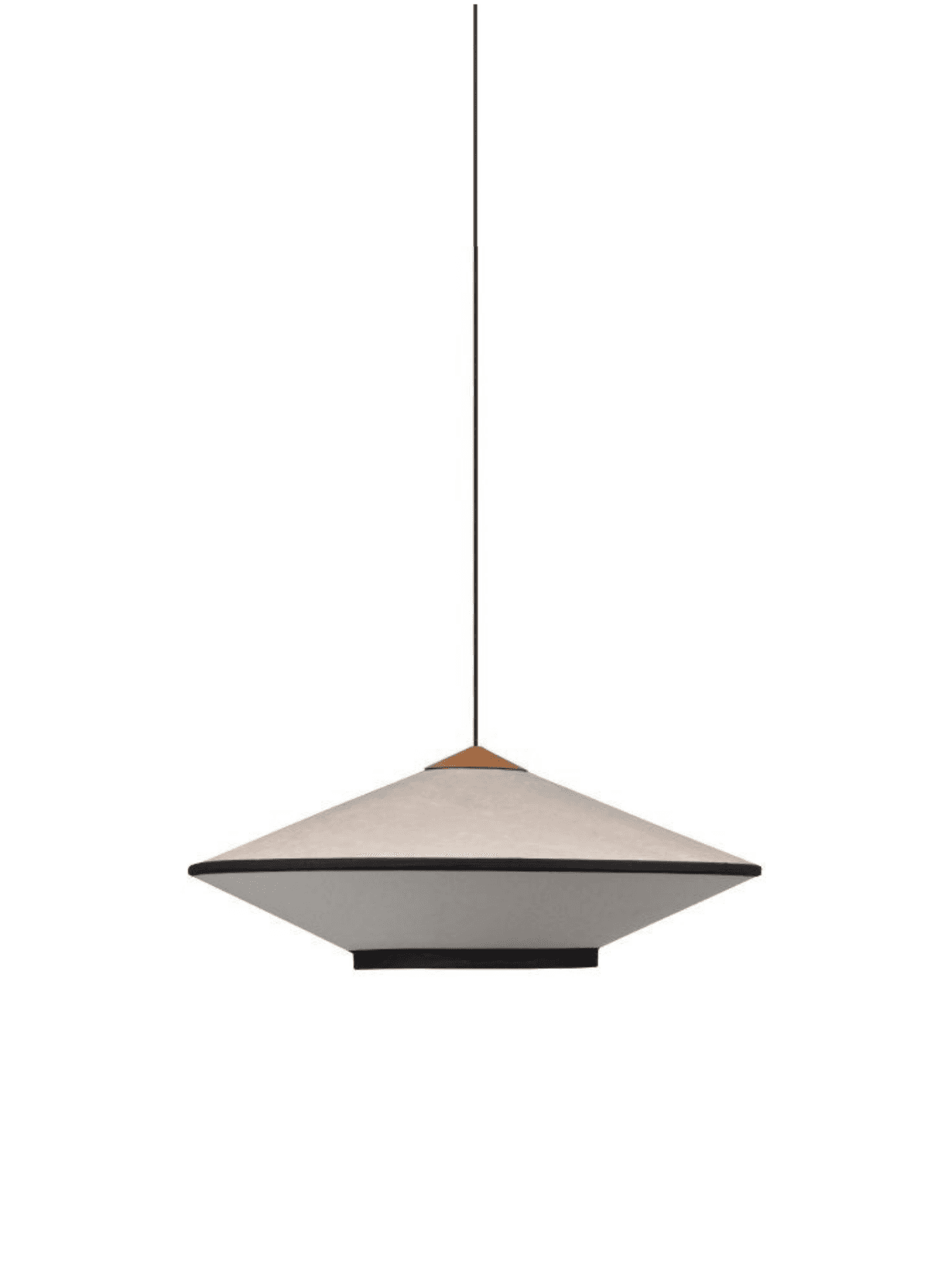 Suspension en velours et bambou, Cymbal M Beige - Forestier