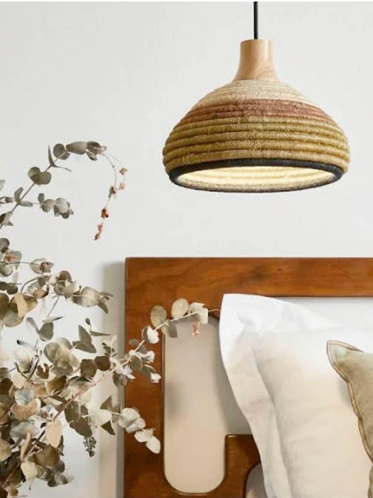 Suspension en Abaca tissé, Grass S - Ø37cm Vert - Forestier