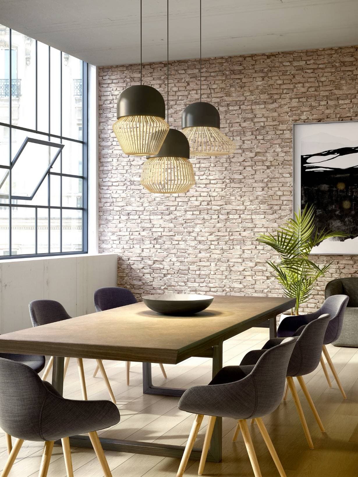 Suspension en bambou, Anemos S Gris anthracite - Forestier