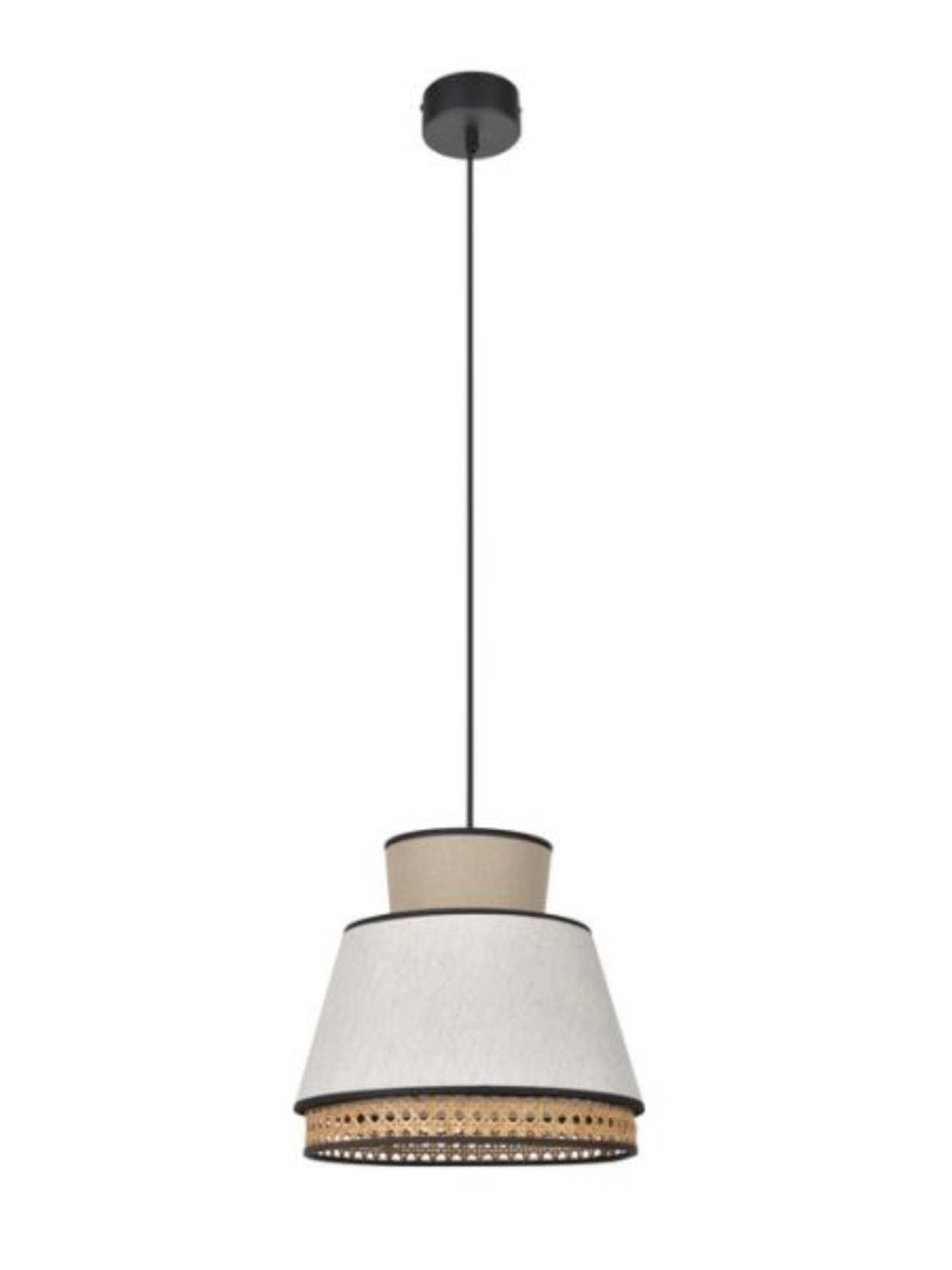 Suspension en lin lavé et cannage nude, Singapour M et XM XM - Ø30 cm - Market Set