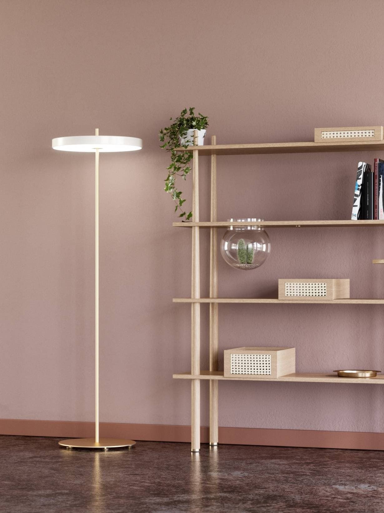 Lampadaire LED en Acier, Asteria Floor Blanc - Umage