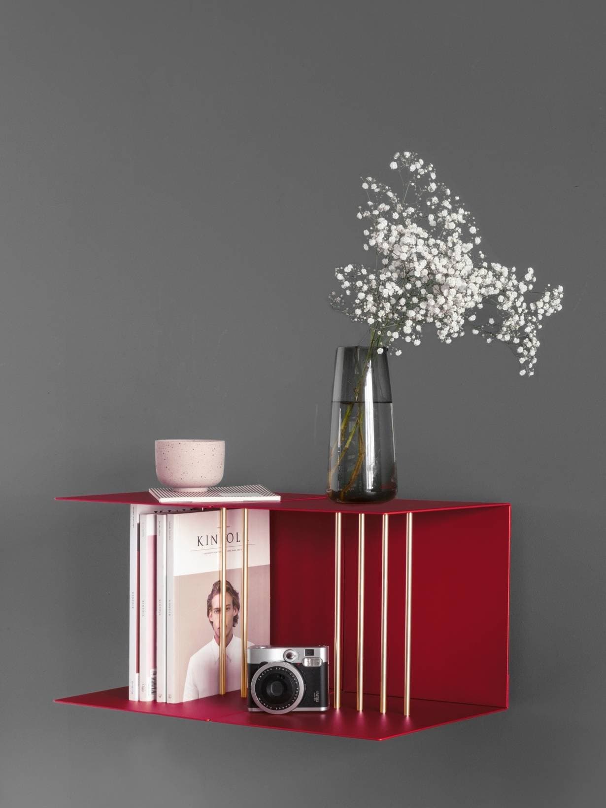 Étagère en acier et aluminium, Teaser Rouge - Umage