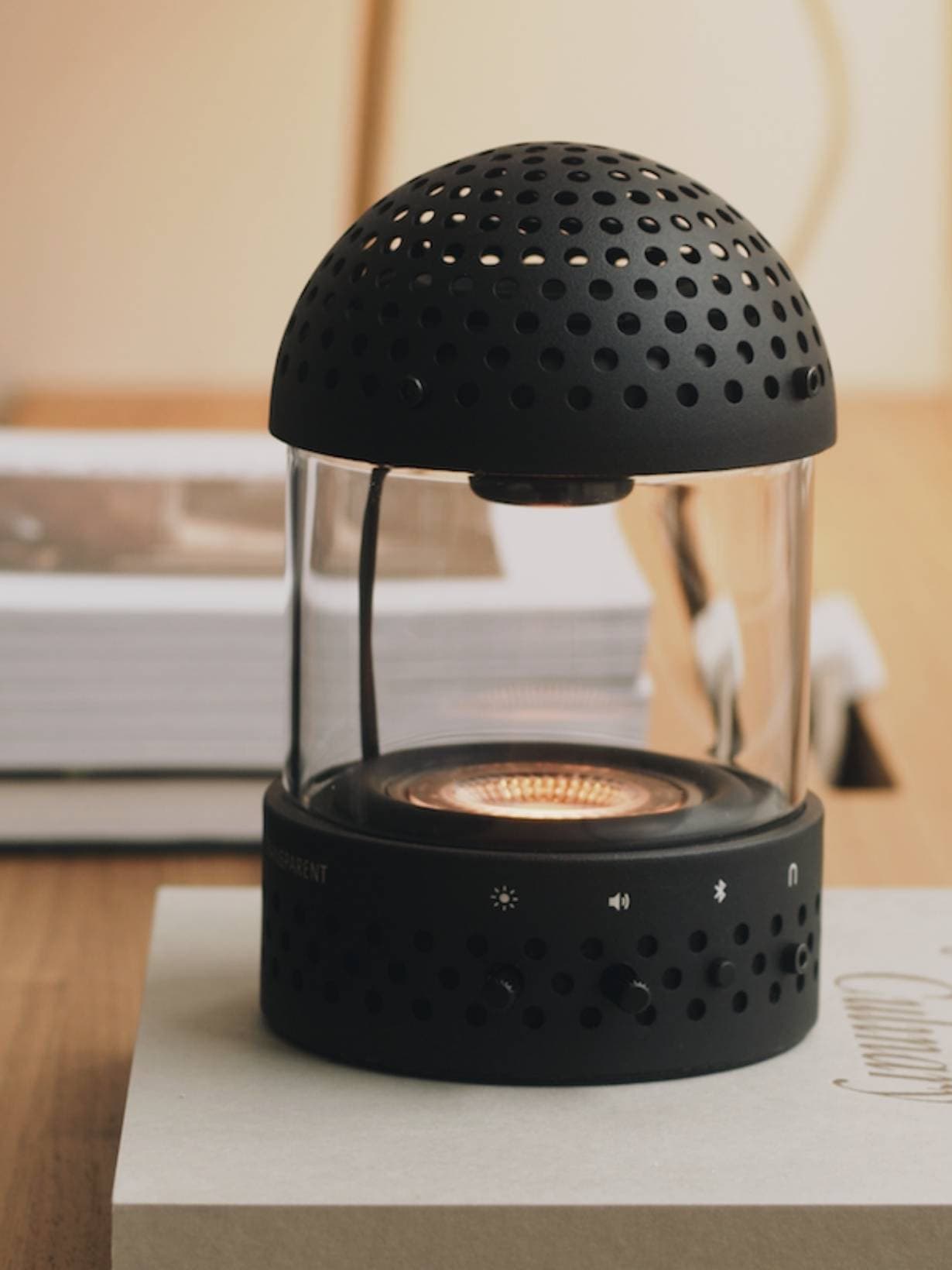 Enceinte Bluetooth en verre trempé, Light Speaker - Transparent