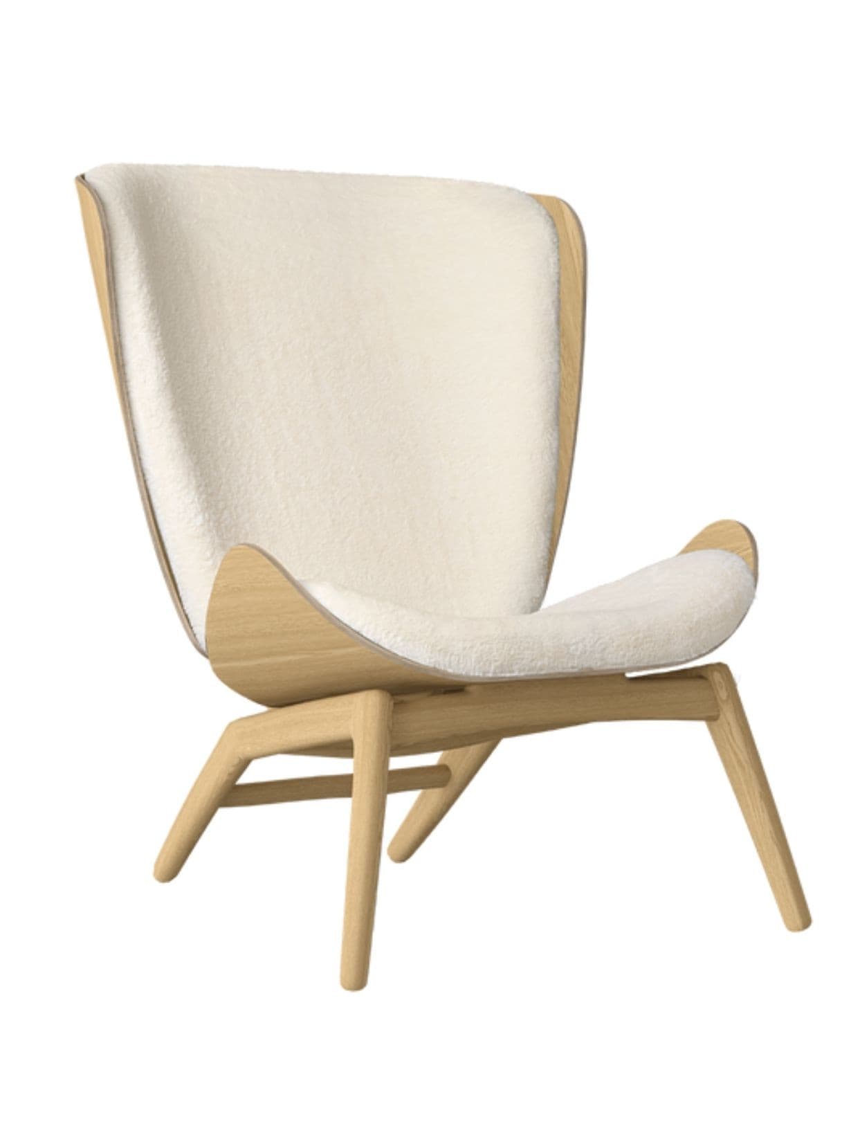 Fauteuil en chêne tissu Teddy, The Reader Naturel - Umage