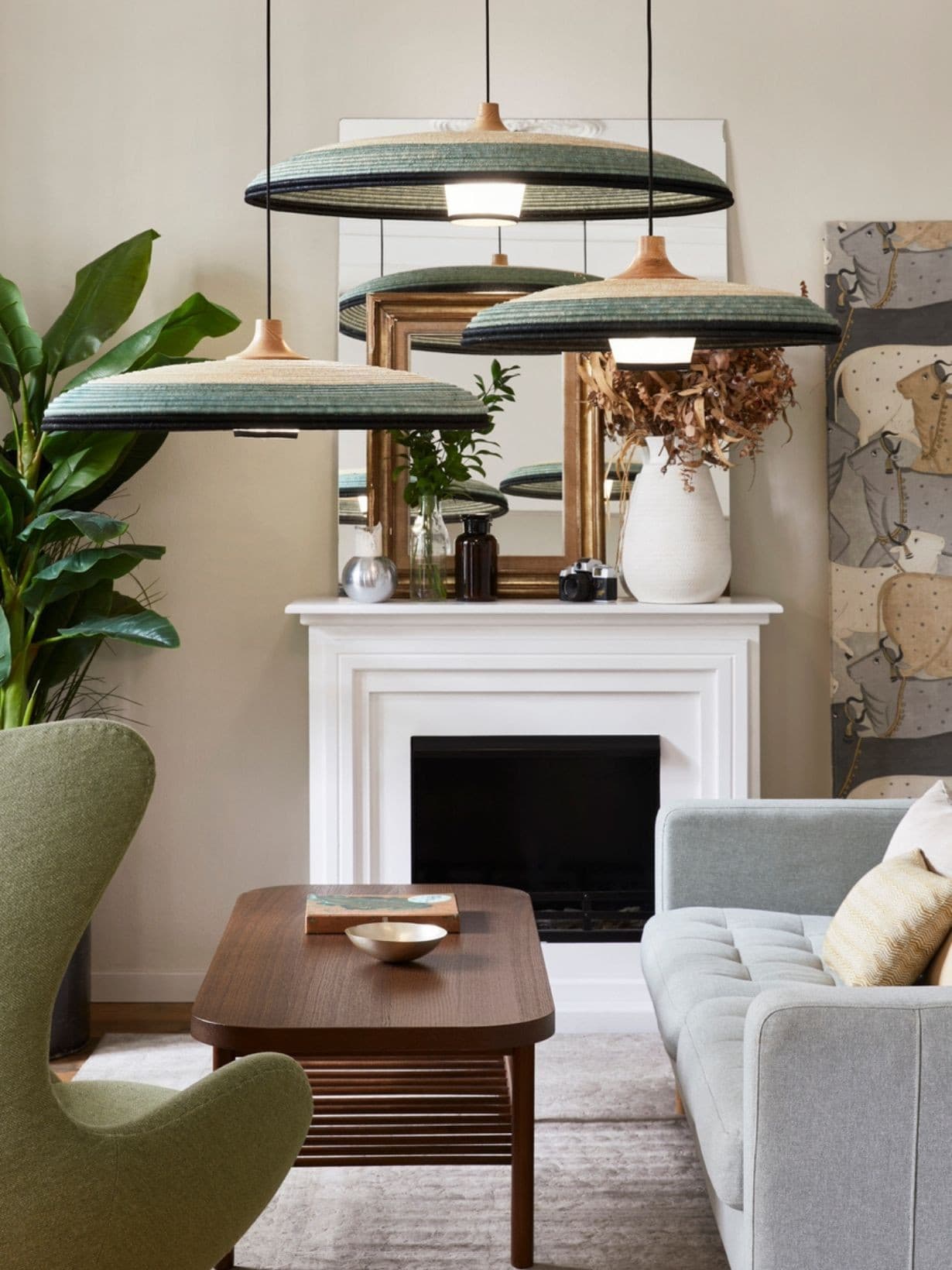 Suspension en Abaca tissé, Grass M - Ø60cm - Forestier